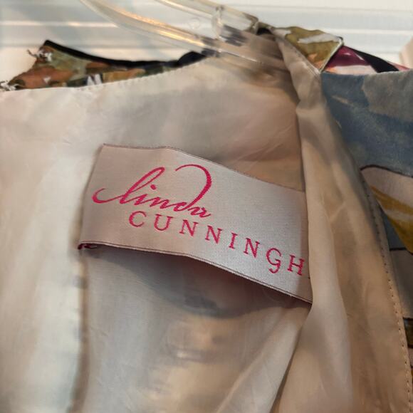 Linda Cunningham Silk Tunic Dress Sz 6 Abstract Artsy Art2Wear - Picture 3 of 10